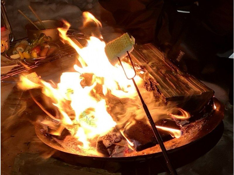 【秋田・白神山地】白神山地の麓で焚き火カフェ♪送迎応相談/手ぶら/2時間/コーヒーとマシュマロ焼き/炎を見つめてまったりリラックスの紹介画像