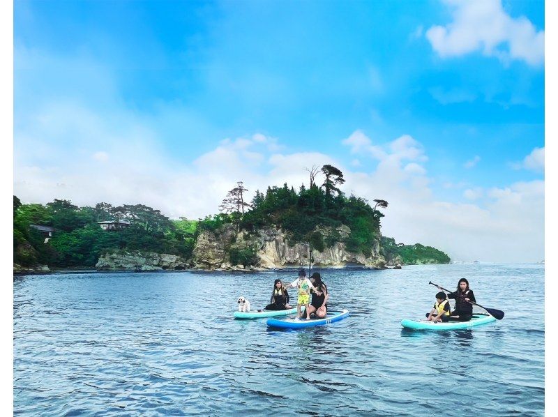 【絶景松島・馬の背】徒歩10秒で憧れのSUP体験！駅徒歩7分！無料温水シャワー・更衣室完備！女性、カップル、ファミリー、未経験者大歓迎！の紹介画像