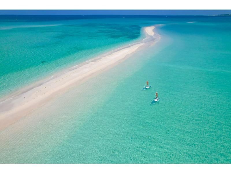 【宮古島】《幻の島ユニの浜上陸プラン》SUPで行く干潮時に出現する幻の島ユニの浜ツアー！小型ボート並走で楽々！