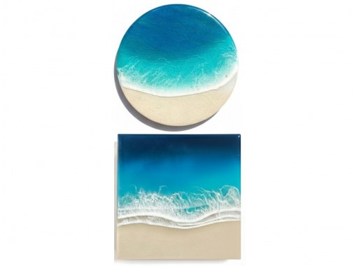 【沖縄・宮古島・当日OK】プロが支える「波」の感動体験！レジンアートコースター作り｜お子様も大人も夢中の波作り体験｜空港5分・雨の日も満喫の画像