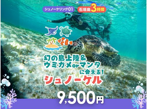 【石垣島・3時間】幻の島上陸＆ウミガメorマンタに会える！泳げなくてもOK♪サポート充実シュノーケル【GoPro無料】_s01の画像