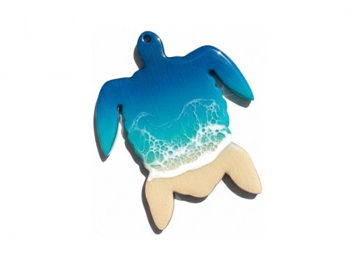 【宮古島・当日予約OK】空港5分！雨の日OK｜送料無料！幸せを運ぶ海色&ldquo;小さいウミガメ&rdquo;レジンアート体験の画像