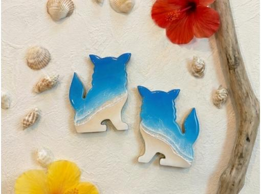 【宮古島・当日予約OK】空港5分！雨の日OK｜送料無料！守り神『シーサー(小)』を海色に彩る本格レジンアート体験！　※ペアでなく、1体ですの画像