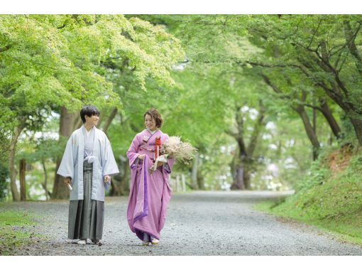 [Kamigamo, Kyoto] Traditional Japanese Bride and Groom Experience Photo Standard Planの画像