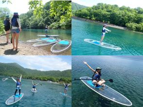 夏プラン初心者歓迎手ぶらでＯＫ。無料写真付き！北海道初上陸の透明なSUPで、北海道国立公園支笏湖、水質11年連続日本1位を誇る湖・川を体感！