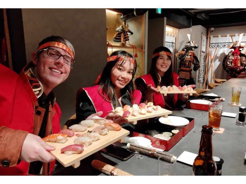 [Tokyo, Asakusa] Experience making sushi while feeling like you've traveled back in time to the Sengoku period! Entertainment Restaurant/Shogun Courseの紹介画像