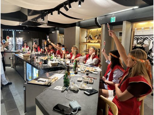 Sushi Entertainment SHOGUN Challenge Course in Asakusa (Free 3-course appetizer) (Free drink/Japanese tea & water) (Dessert included)の画像