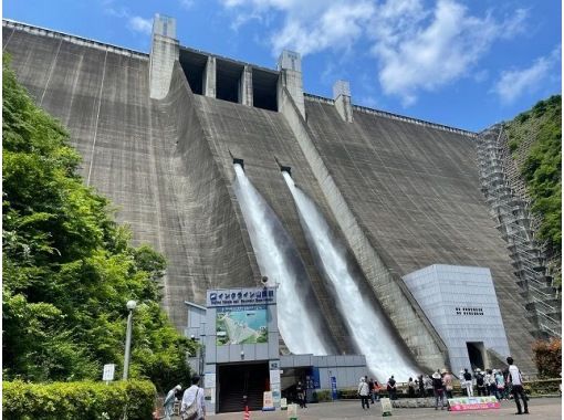 迫力の水しぶき！宮ヶ瀬ダムの観光放流と５５万本のひまわり畑＆「オギノパン」工場見学バスツアー【029029-1321】の画像