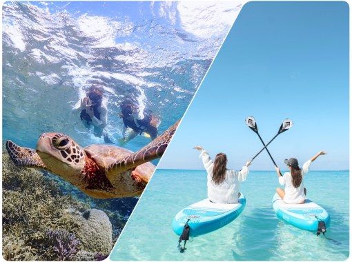 [Miyakojima/Pickup available] ★Reservations on the day OK★ [Great value Miyakojima enjoyment plan! Sea turtle snorkeling x beach SUP] Free pick-up, photo and video data!の画像