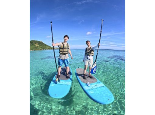 [冲绳，宫古岛] SUP＆浮潜之旅！豪华套餐，让您同时享受两种乐趣！悠闲地乘船游览清澈的海水，在私人场所游泳！の画像