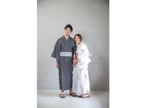 京都・二条城近く◇カップル浴衣プラン 着付け/ヘアセット＆プロカメラマンによるスタジオ撮影◇撮影後は浴衣姿で観光をお楽しみください♪の画像