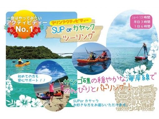 【沖縄・本部町/今帰仁村】SUPorシーカヤッククルージング！半日ツアー！の画像