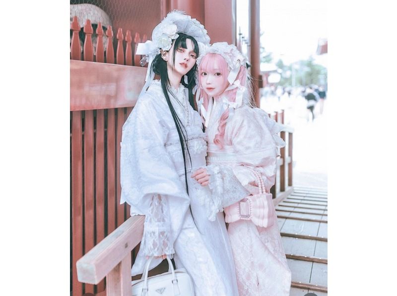 [东京，浅草] 成人也能体验可爱、复古、充满少女感的和服♪“蕾丝和服（50%折扣）活动！”の紹介画像