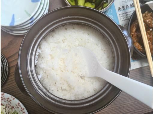 【秋田・北秋田】一人一合選べるお米！ごはんが主役のお食事体験！お釜で炊いて米本来の味を食べ比べ！ご飯のおとも他、素材付　朝／昼食・ブランチの画像