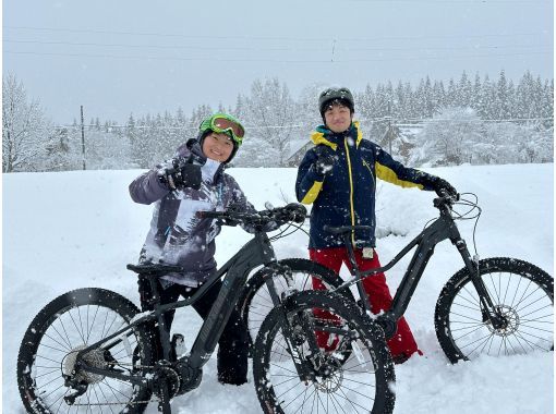 [Akita, Lake Tazawa] Cycling through the snowy scenery! Snow cycling tour!の画像