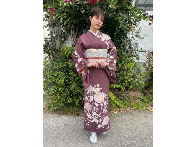 着物レンタル 訪問着赤 with accessories レンタル 訪問着 フルセット