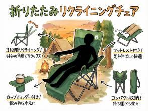 《折りたたみリクライニングチェアレンタル》空港から車で10分