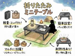 《折りたたみミニテーブルレンタル》空港から車で10分