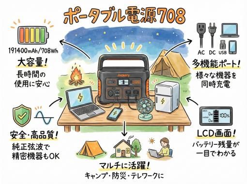 《ポータブル電源708レンタル》空港から車で10分の画像