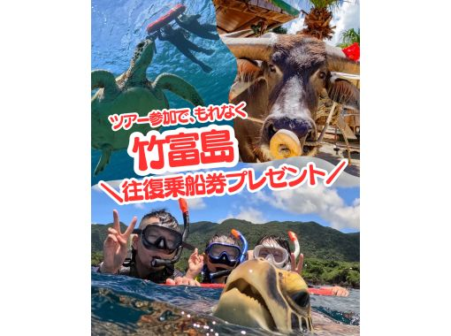 【竹富島往復船券プレゼントキャンペーン】青の洞窟＆ウミガメシュノーケル★当日予約2～75歳OK 〈写真データ無料〉体験時間1.5時間の画像