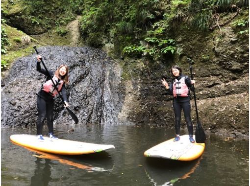 【竜神サップ】茨城県北自然遺産、竜神渓谷の自然美とダイナミックな竜神バンジーを湖面から楽しむ自然体験サップツアー【初心者～・初期講習あり】のの画像