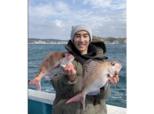 【千葉・勝浦】《八幡丸》海老で鯛を釣る！船釣り体験！初心者歓迎！乗合プランの画像