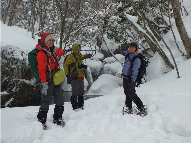 【岡山・蒜山】何度もテレビで紹介された！？山乗渓谷氷柱巡りスノーシュートレッキング（ＴＳＬスノーシュー使用）の紹介画像