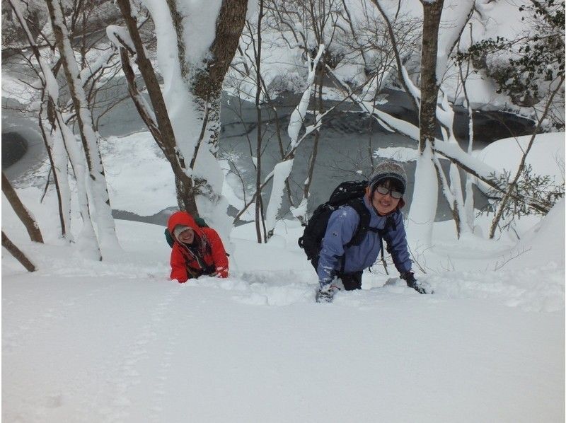 【岡山・蒜山】何度もテレビで紹介された！？山乗渓谷氷柱巡りスノーシュートレッキング（ＴＳＬスノーシュー使用）の紹介画像