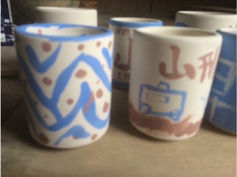 [Yamagata/ Shirataka Town] Pottery "Painting experience" Design from simple patterns to colorful objects freely! With a shuttle bus from Arato Stationの紹介画像