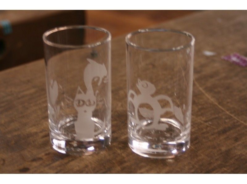 [Yamanashi/ Otsuki] Draw your favorite pattern on glass! "Sandblasting experience" Reservation OK on the On the day, please come by hand!の紹介画像