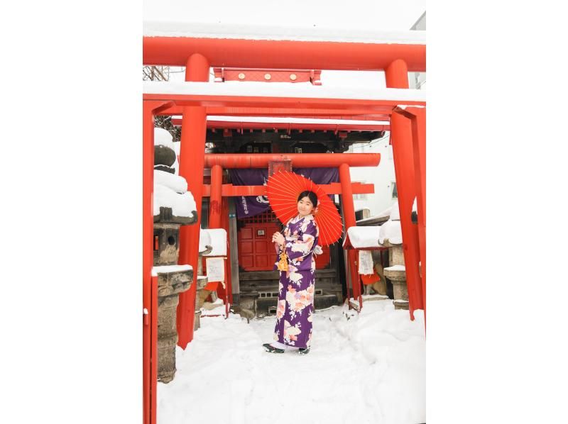  小樽駅直ぐの着物レンタル～伝統的な着物で小樽観光を！人気の３時間コースの紹介画像