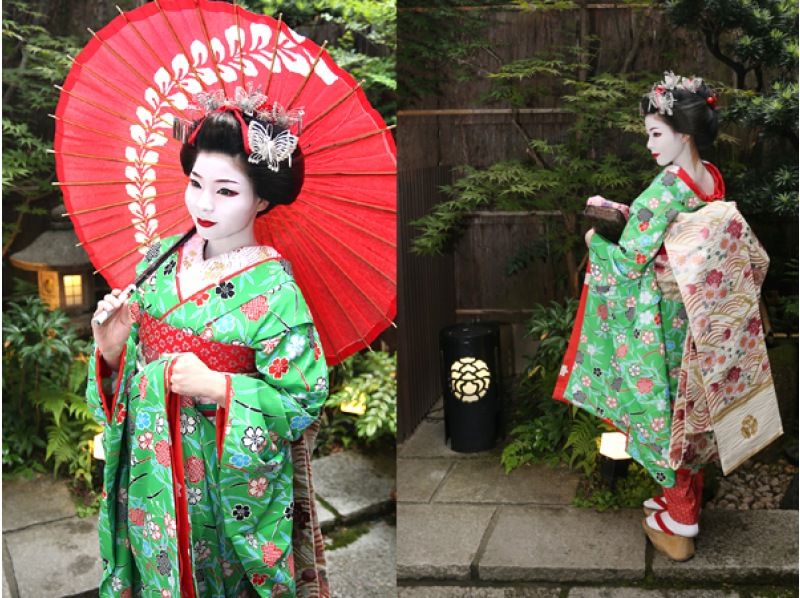 [เกียวโต/เมืองเกียวโต] Maiko Experience-Maiko Transformation "Garden Plan" คุณสามารถถ่ายภาพได้แม้ในสภาพอากาศที่ฝนตก! ตกลงตั้งแต่อายุ 13 ปี!の紹介画像