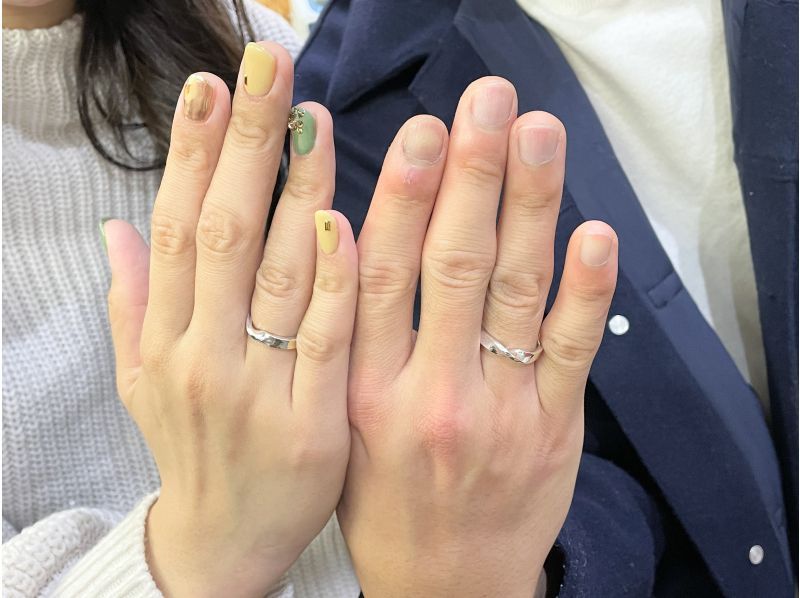 【愛知・名古屋】栄駅徒歩5分！思い出も未来も二人で形に！ペアリング、ペアネックレス作り！材料費込み（120分）の紹介画像