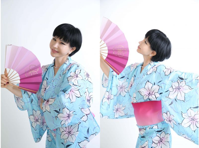 [Tokyo, Shinjuku] Yukata rental "Going out in a women's yukata plan" Includes dressing and hair styling. Just a short walk from Shinjuku 3-chome Station. Come empty-handed!の紹介画像