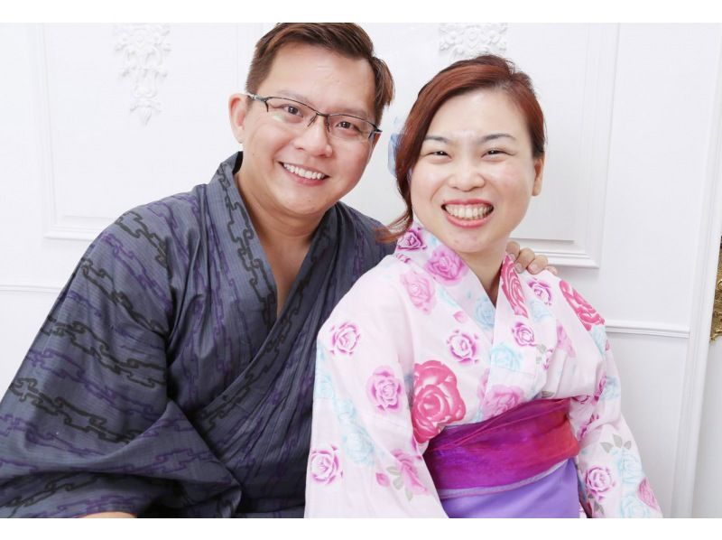 [Tokyo, Shinjuku] Yukata rental "Yukata date plan" Recommended for couples going to the fireworks festival! Dressing and hair styling for women included, just a short walk from the station, empty-handed!の紹介画像