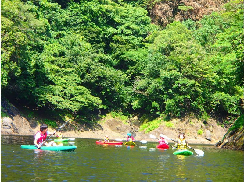 茨城県北ジオサイト、竜神峡の自然美とダイナミックな竜神バンジーを湖面から楽しむ自然体験アウトドアツアーの紹介画像