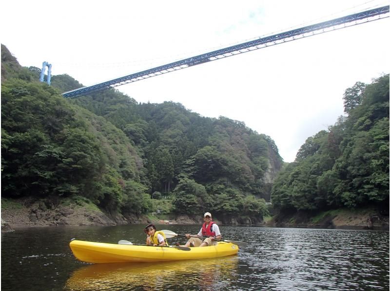 茨城県北ジオサイト、竜神峡の自然美とダイナミックな竜神バンジーを湖面から楽しむ自然体験アウトドアツアーの紹介画像