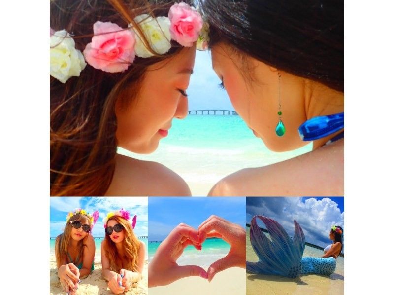 [Okinawa Miyakojima] Mermaid photo shoot at the secret beach with a spectacular view ♬ You can wear two suits of your choice! You can also choose a cute flower crown ♡の紹介画像