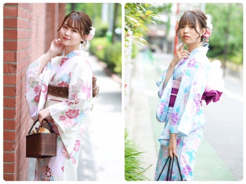 東京 池袋 ヘアセット付き 雨の日は雨傘無料貸出 浴衣一式レンタル