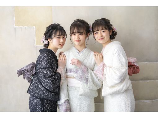 東京 銀座 ヘアセット付き 浴衣一式レンタル 着付けプラン 雨の日は雨傘無料貸出 アクティビティジャパン