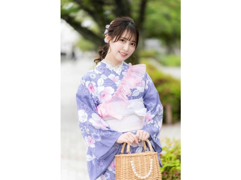 [Okayama / Kurashiki] Yukata with hair set! Free rental of umbrellas, rainy days!