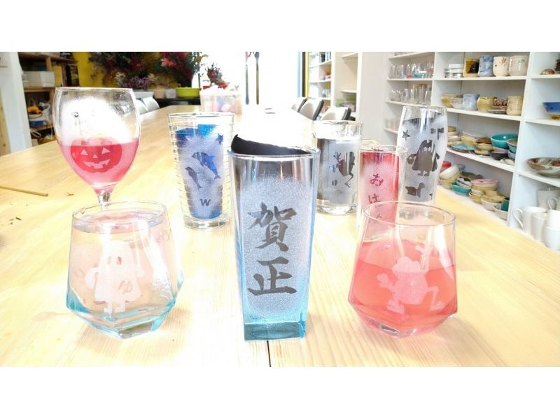 [Aichi / Nagoya Station 5 minutes] "Sandblasting experience" It is an experience of blowing sand and shaving glasses! With a toast with juice ・ Same-day reservation is OK!の紹介画像