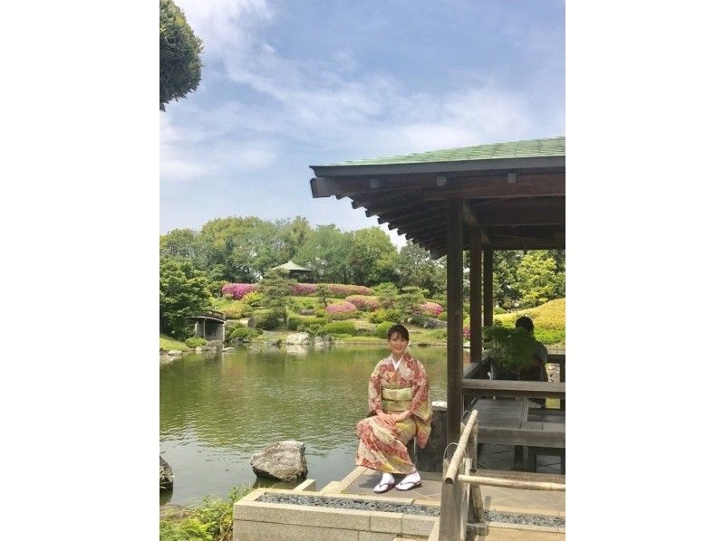 【오사카 · 다이센 공원] 유카다렌털 "야마토 나데시코 1 일 체험 '다이센 공원 일본 정원 만끽 플랜! 말차있는の紹介画像