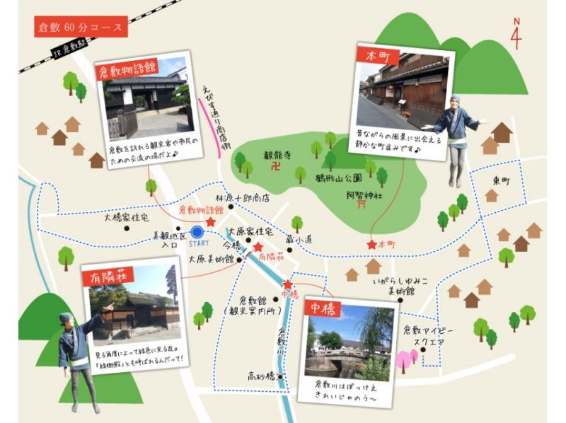 【오카야마 · 쿠라】 차분히 쿠라을 둘러싼! 인력차 에서 멋진 관광 투어 (60 분 전세 코스)の紹介画像