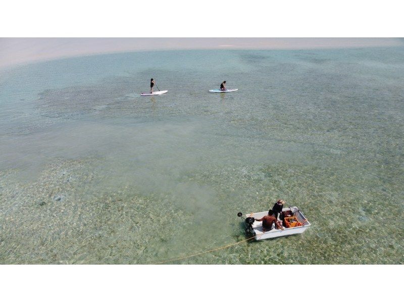 SALE! [Miyakojima] Beginners welcome! Landing tour to the phantom island (Yuni Beach) on SUP! Only our shop offers SUP! Free drone photography! Includes Sanpin tea!の紹介画像