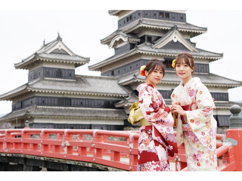 [Nagano, Matsumoto] 1-day course: Kimono and yukata rental course! 2-minute walk to Matsumoto Castle! You can participate empty-handed! Individuals and groups welcome! Return by 5pmの紹介画像