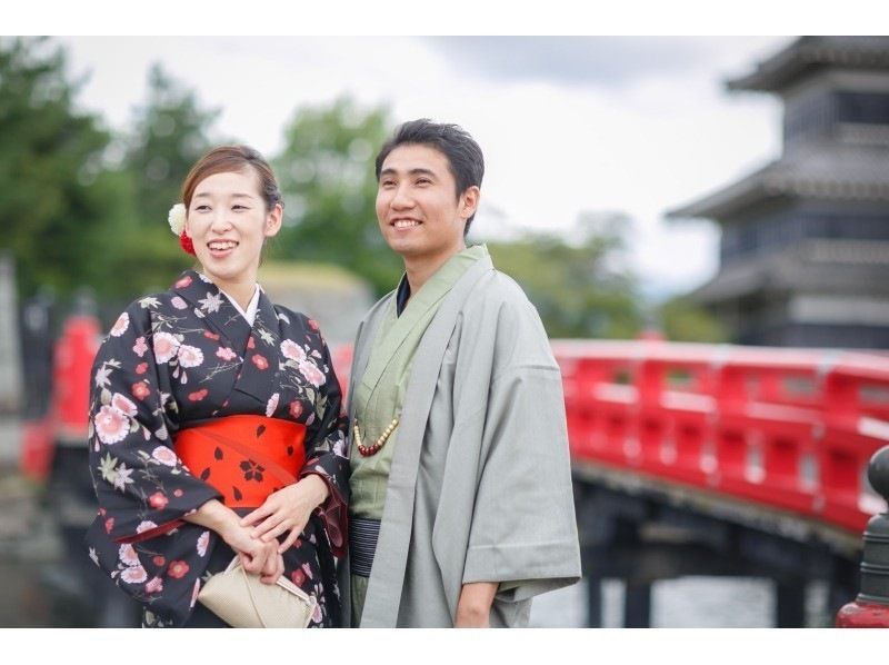 [Nagano, Matsumoto] One-day course: Kimono and yukata rental course! Couples only! Only 2 minutes walk to Matsumoto Castle! You can participate empty-handed! Return by 5pmの紹介画像