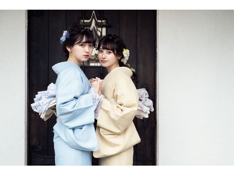 【神奈川・鎌倉】★地域クーポン使えます！★着物一式＆ヘアセット付＆着付け込プラン！雨の日は雨傘無料レンタル中♪の紹介画像