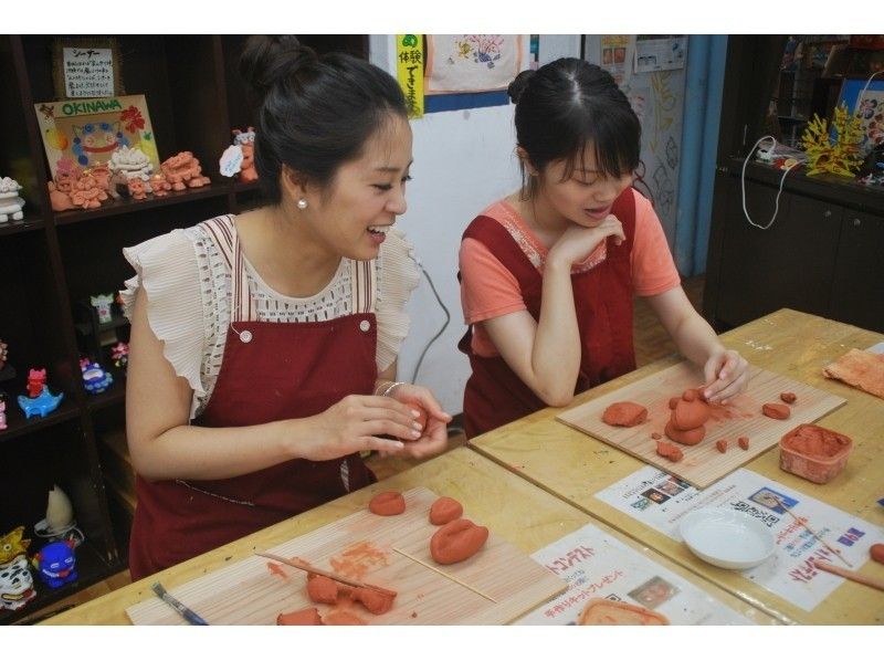 [沖繩那霸市]手作體驗！風獅子製作和繪畫體驗套餐（S尺寸）※空手也可以來！の紹介画像