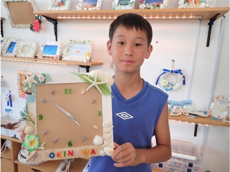 [沖縄海洋工藝製作體驗]觀看手工製作體驗原創畫框使用☆貝類和珊瑚，可以使用海草無限の紹介画像